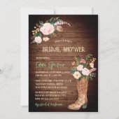 Invitation Rustique Boho Cowgirl Floral Boots Fête des mariée (Devant)