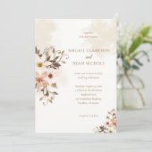 Invitation Rustique Boho Daisy Mariage (Debout devant)