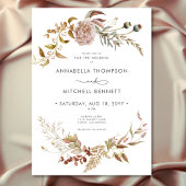 Invitation Rustique Boho Delicate Automne Fleur sauvage Maria