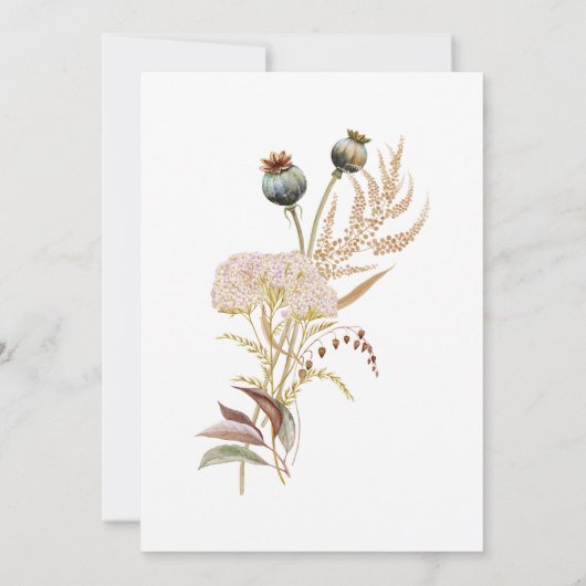 Invitation Rustique Boho Delicate Automne Fleur sauvage Maria (Dos)