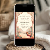 Invitation Rustique Boho Earthy Floral Mariage de cheval indi