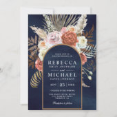 Invitation Rustique Boho Earthy Floral Terracotta Mariage de  (Devant)