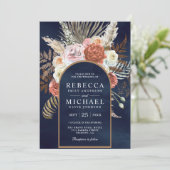 Invitation Rustique Boho Earthy Floral Terracotta Mariage de  (Debout devant)