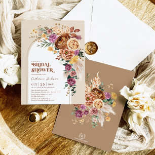 Invitation Rustique Boho Fall Garden Fête des mariées florale