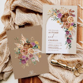 Invitation Rustique Boho Fall Garden Floral Mariage