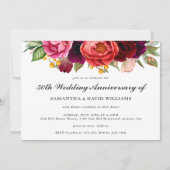Invitation Rustique Boho Floral 50e Anniversaire avec photo (Devant)
