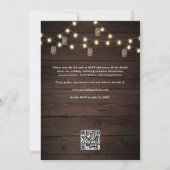 Invitation Rustique Boho Floral Automne QR Code Mariage (Dos)