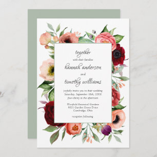Invitation Rustique Boho Floral Charm Mariage