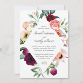 Invitation Rustique Boho Floral Mariage d'aquarelle (Devant)