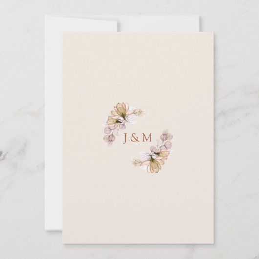 Invitation Rustique Boho Floral Mariage de automne d'automne (Dos)