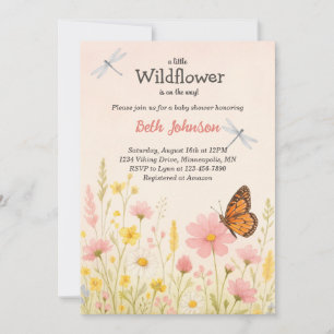 Invitation Rustique Boho Floral Petit Baby shower Fleur sauva