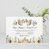 Invitation Rustique Boho Forest Squirrels Mariage d'aquarelle (Debout devant)