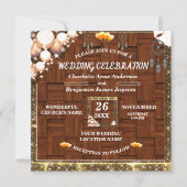 Invitation Rustique Boho Golden Parties scintillant Dream Cat (Devant)