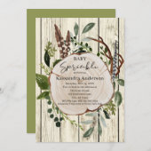 Invitation Rustique Boho Green Baby Sprinkle (Devant / Derrière)