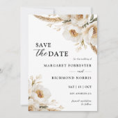 Invitation Rustique Boho Ivory Floral Mariage Enregistrer La (Devant)