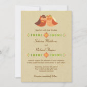 Invitation Rustique Boho Lovebird Owl Couple Mariage (Devant)