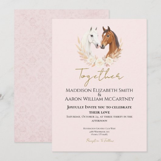 Invitation Rustique Boho Mariage campagnard (Devant / Derrière)