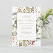 Invitation Rustique Boho Nature Foliage Fête des mariées Feui (Debout devant)