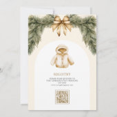 Invitation Rustique Boho Neutre Baby shower de Noël hiver (Dos)