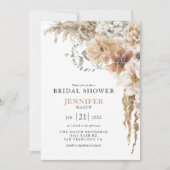 Invitation Rustique Boho Pampas Grass nuptiale dou (Devant)