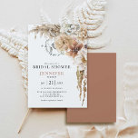 Invitation Rustique Boho Pampas Grass nuptiale dou<br><div class="desc">Boho faire-part de mariage est conçu avec Rustic Terracotta Floral et Pampas Grass. Objets correspondants dans notre magasin Cava Party Designs.</div>