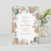 Invitation Rustique Boho Pampas Mariage de verdure (Debout devant)