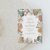 Invitation Rustique Boho Pampas Mariage de verdure