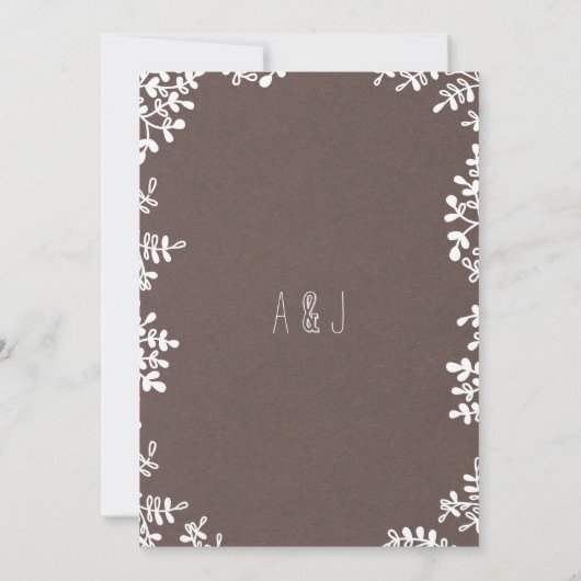 Invitation Rustique Boho Pastel Mariage à fleurs (Dos)