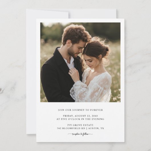 Invitation Rustique Boho Photo Black Whimsy Mariage de callig (Dos)