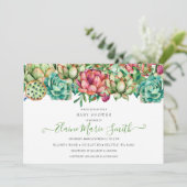 Invitation Rustique Boho Succulent Baby shower neutre genre (Debout devant)