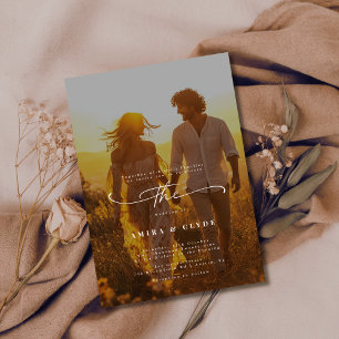 Invitation Rustique Boho tendance coucher de soleil romantiqu