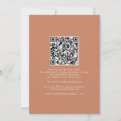 Invitation Rustique Boho Terracotta Floral QR Code Mariage (Dos)