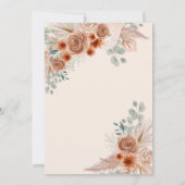 Invitation Rustique Boho Terracotta Pampas Sweet 16 (Dos)