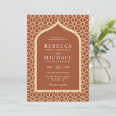 Invitation Rustique Boho treillis Arc Mariage en terre cuite (Debout devant)