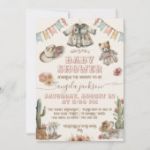 Invitation Rustique Boho Wild West Baby Girl Douche (Devant)
