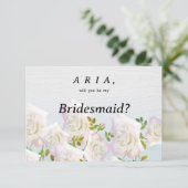 Invitation Rustique bois blanc menthe rose rose Bridesmaid (Debout devant)
