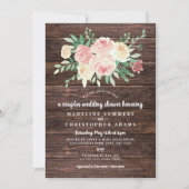 Invitation Rustique Bois Blush Florales couples wedding showe (Devant)
