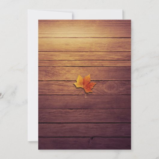 Invitation Rustique Bois d'automne Maple Thanksgiving Dîner (Dos)
