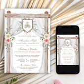Invitation Rustique Bois Floral Canopy Mariage musulman islam