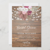 Invitation Rustique Bois Floral Douche nuptiale (Devant)