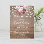 Invitation Rustique Bois Floral Douche nuptiale (Debout devant)