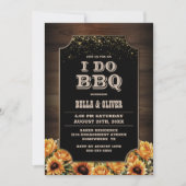 Invitation Rustique Bois Floral I Do BQ Engagement Party (Devant)