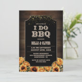 Invitation Rustique Bois Floral I Do BQ Engagement Party (Debout devant)