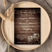 Invitation Rustique Bois Pays Mason Jar Lumières Mariage