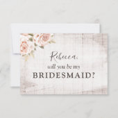 Invitation Rustique Bois Romantique Rose Proposition de fête  (Devant)