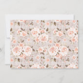 Invitation Rustique Bois Romantique Roses Couple Wedding show (Dos)