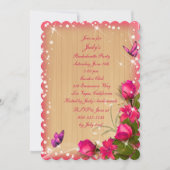 Invitation Rustique Bois rose Floral Bachelorette Party (Devant)