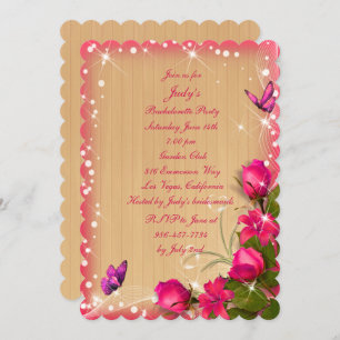 Invitation Rustique Bois rose Floral Bachelorette Party