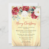 Invitation Rustique Bois Rouge Blanc Or Joyeux Noël (Devant)