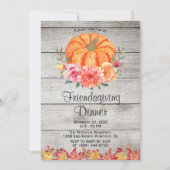 Invitation Rustique Bois Thanksgiving Friendsgiving Invitatio (Devant)